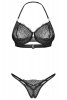 Obsessive Iliosa 2-pcs crotchless set bielizna nocna komplet biustonosz + stringi